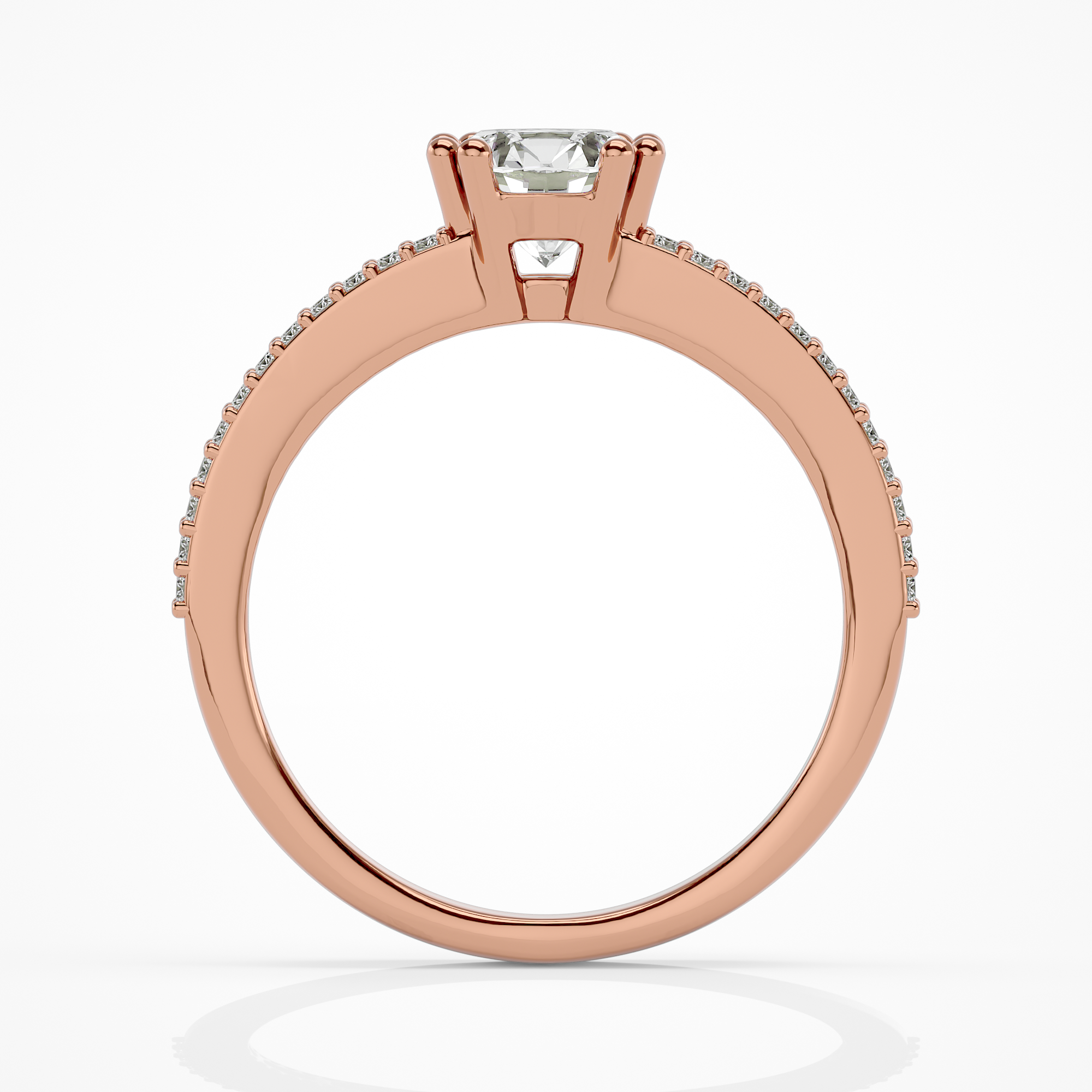 Round with baguettes - 1.5 ct round