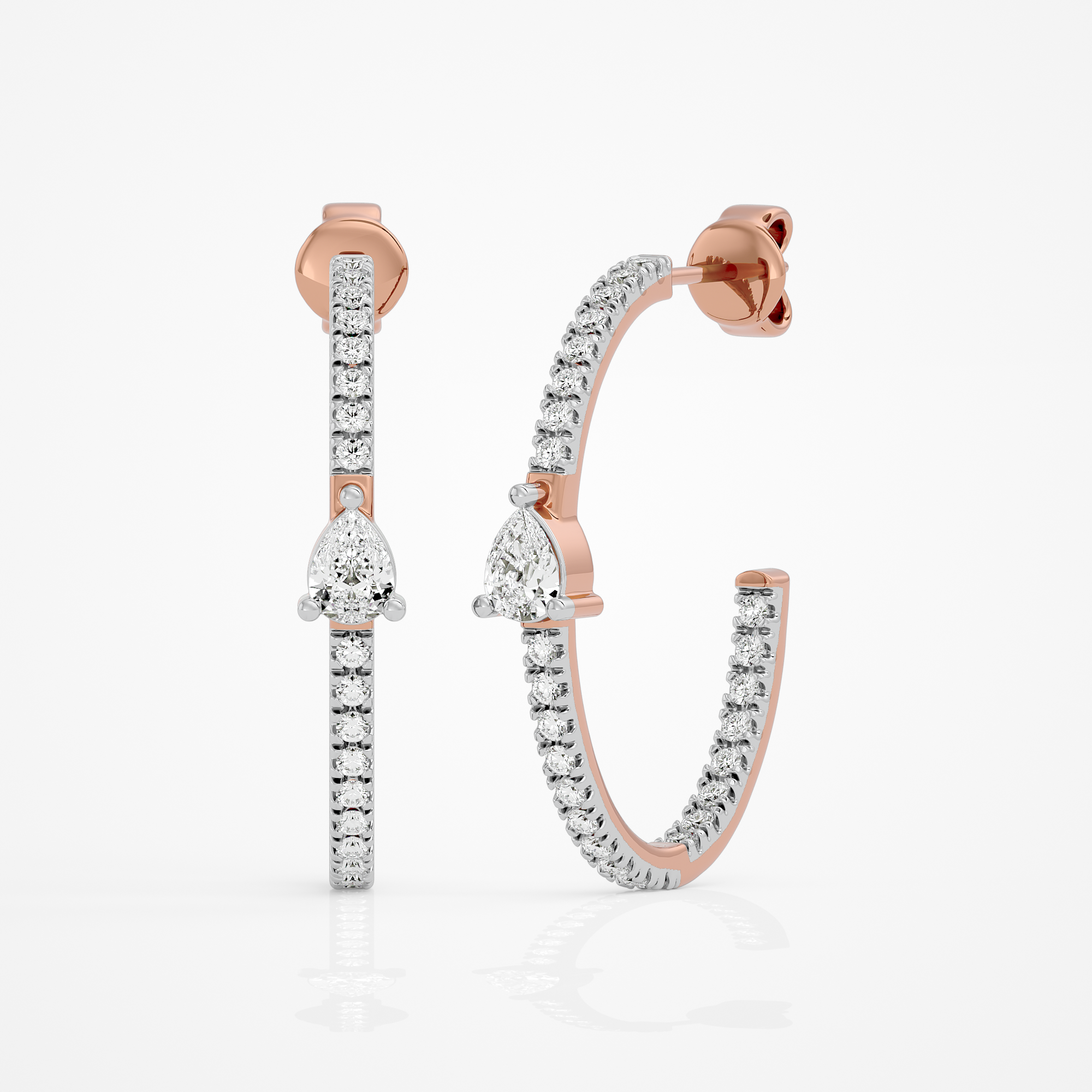 Pear Charm Hoops