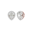 4 ct Pear halo studs - Basket setting