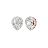 4 ct Pear halo studs - Basket setting