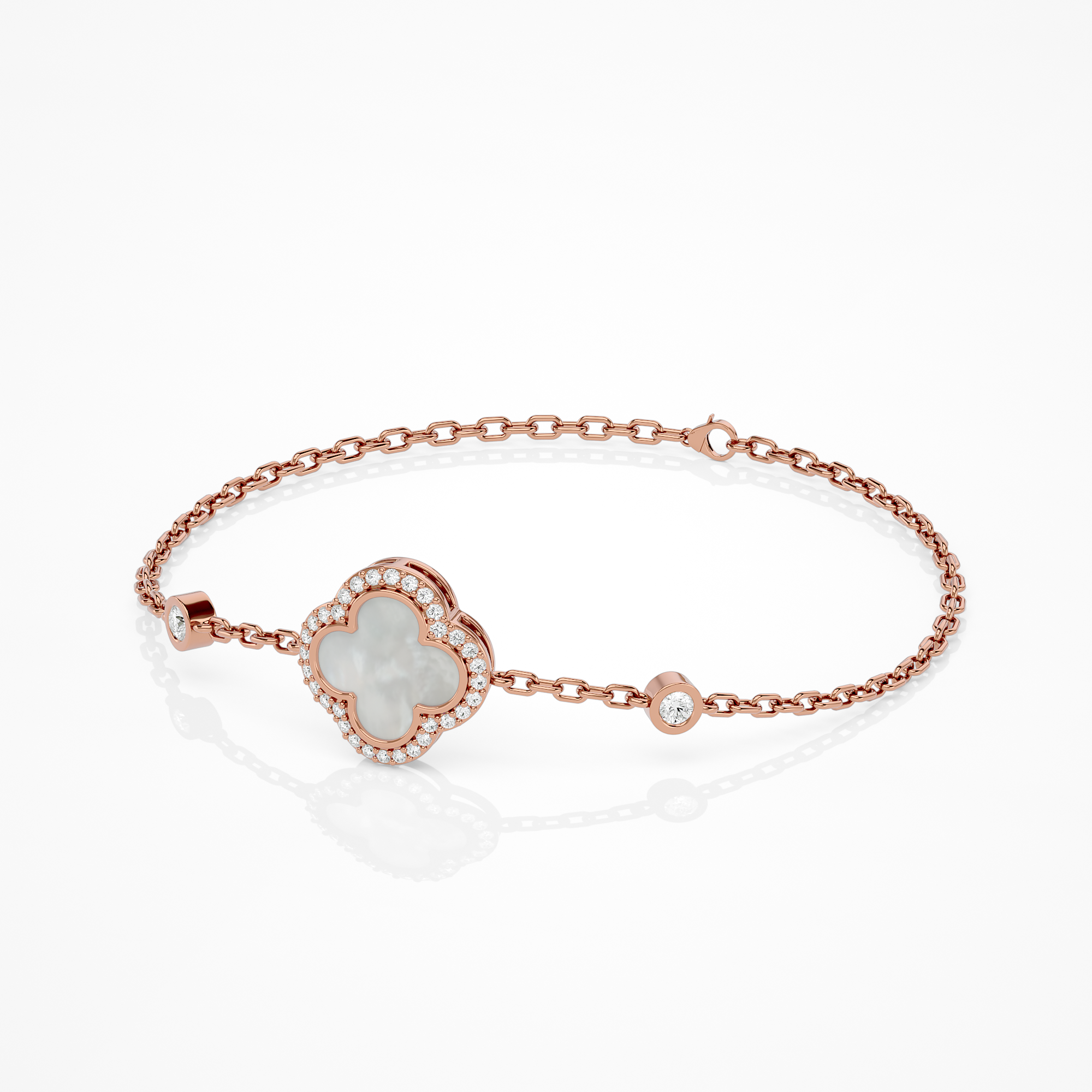 Mother of Pearl clover bracelet