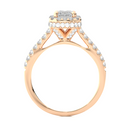 Emerald Halo Ring - 0.8 ct emerald diamond