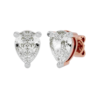 2 ct Pear Studs - Basket setting