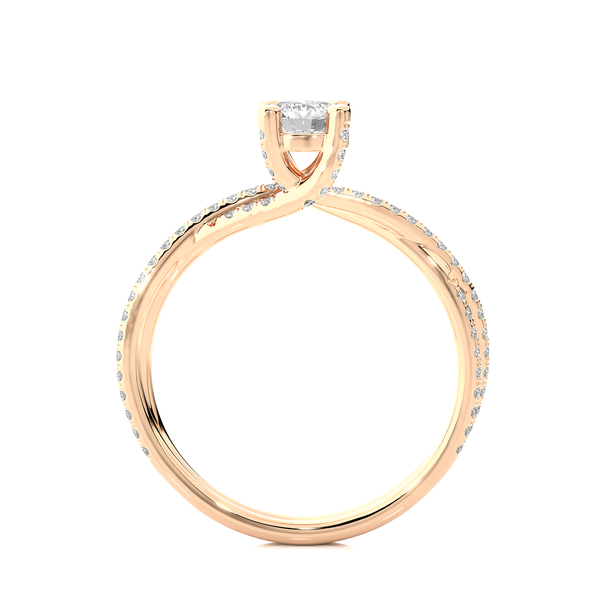 Twist Solitaire Ring - Princess 0.5ct