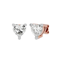0.5 ct Heart studs - Basket setting