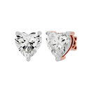 4 ct Heart studs - Basket setting