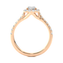 Halo Cascade Ring - 0.6 ct round