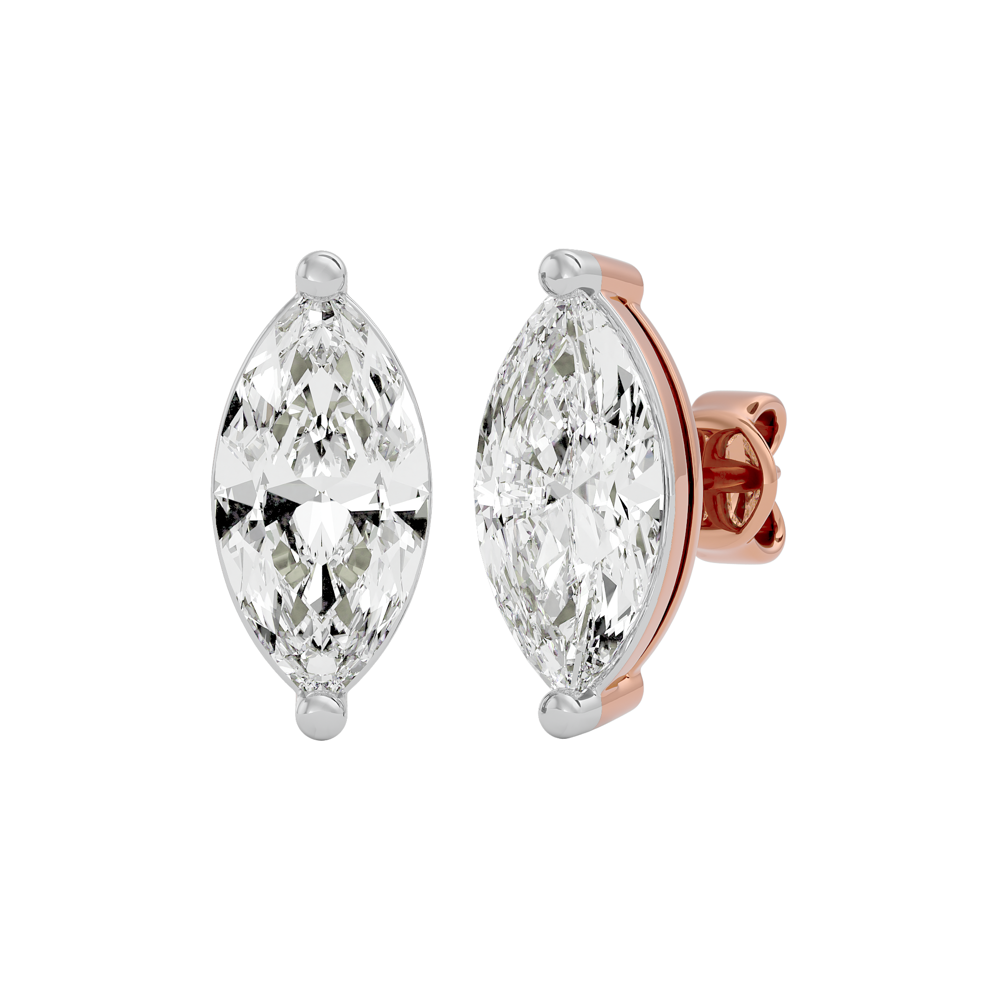 4 ct Marquise studs - Basket studs