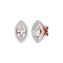 2 ct Marquise halo studs - Basket setting