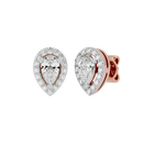 0.5 ct Pear halo studs - Basket Setting