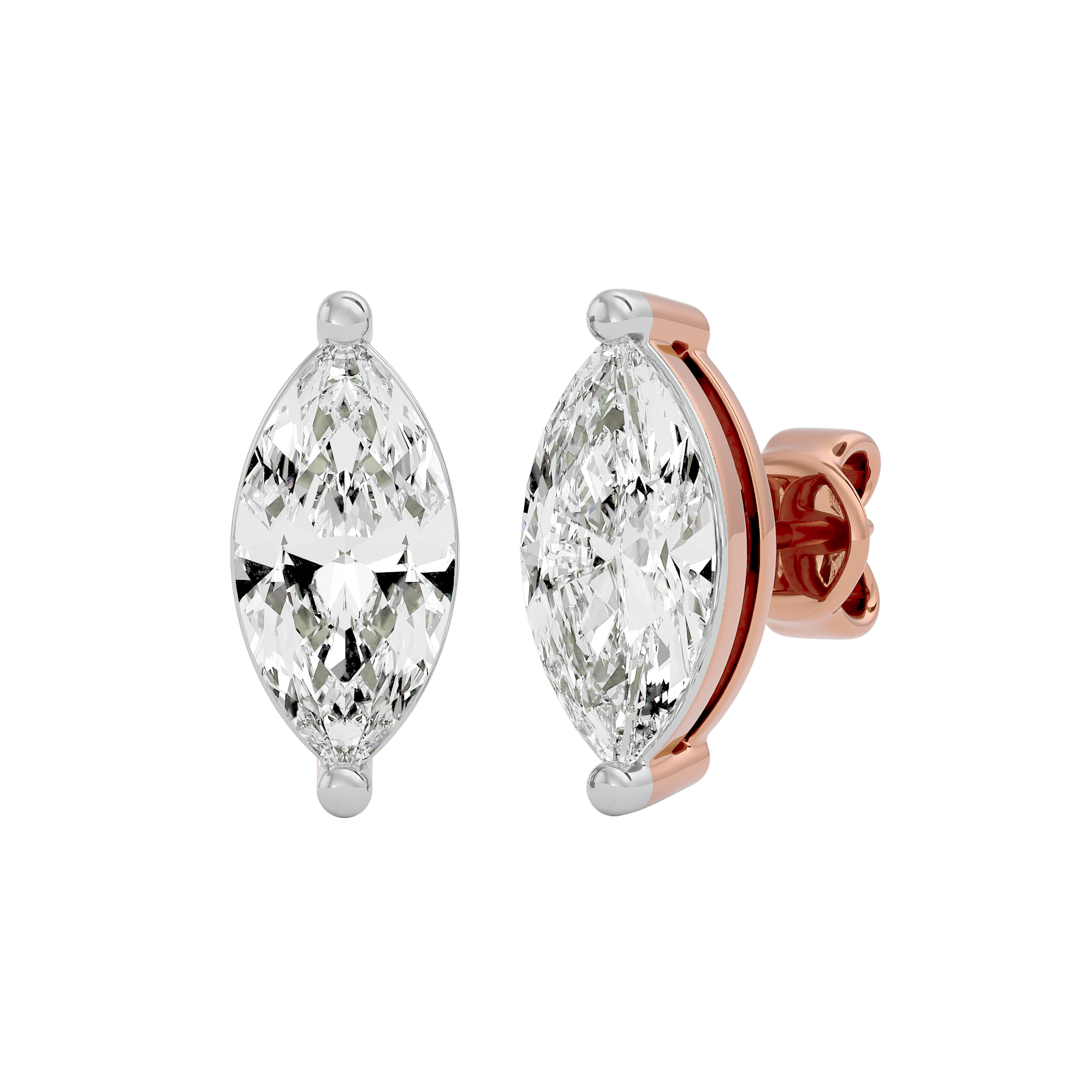 2 ct Marquise studs - Basket setting