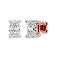 0.5 cts Oval studs - Basket Setting