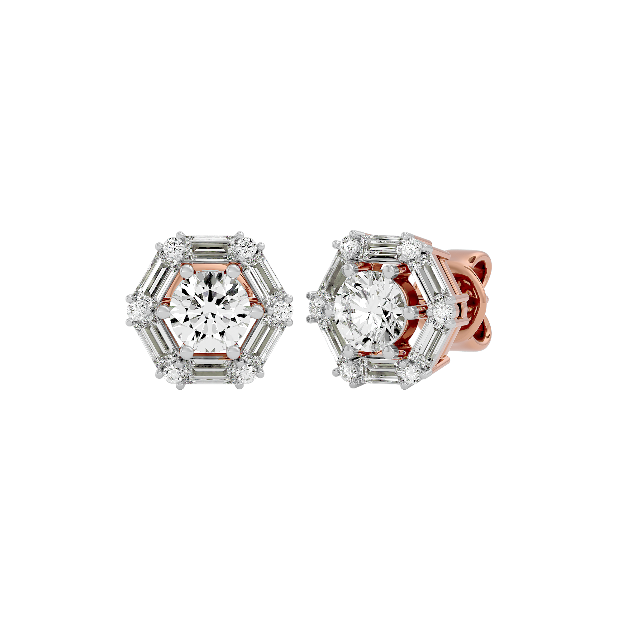 2 ct Infinite glow studs - Basket setting