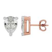 2 ct Pear Studs - Basket setting
