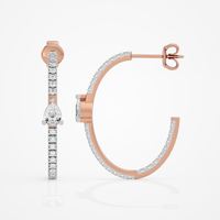 Pear Charm Hoops