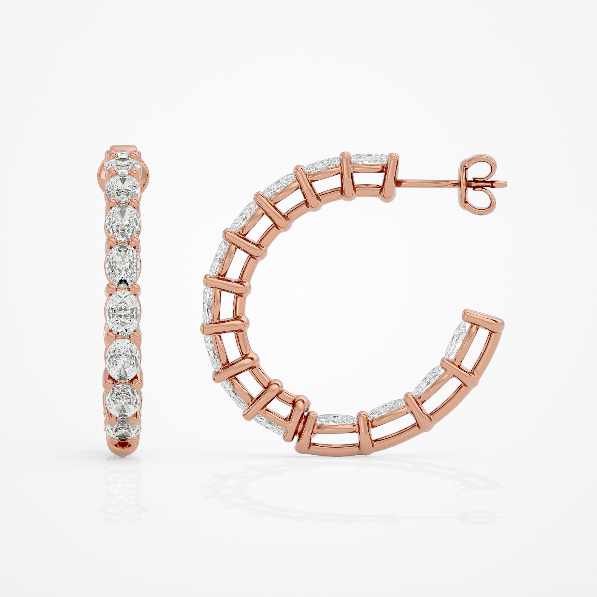 Oval eternity hoops