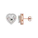 2 ct Heart halo studs - Basket setting