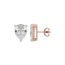 4 ct Pear studs - Basket setting