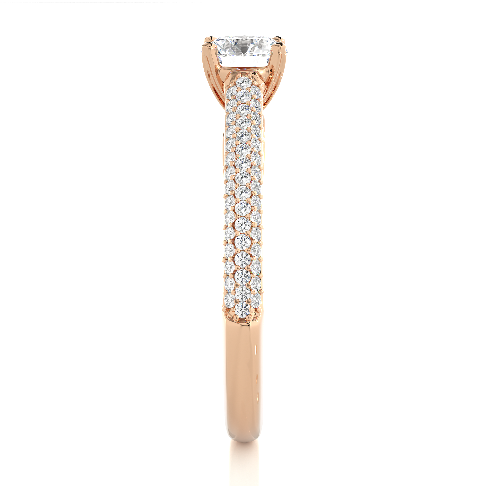 Ribbon Pave Ring - 0.5 cts round