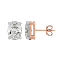 2 ct Oval studs - Basket setting