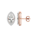 4 ct Marquise halo studs - Basket setting