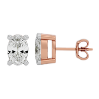 1 ct Oval studs - Basket setting