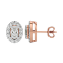 0.5 ct Oval halo studs - Basket setting