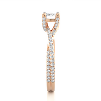 Twist Solitaire Ring - Princess 0.5ct