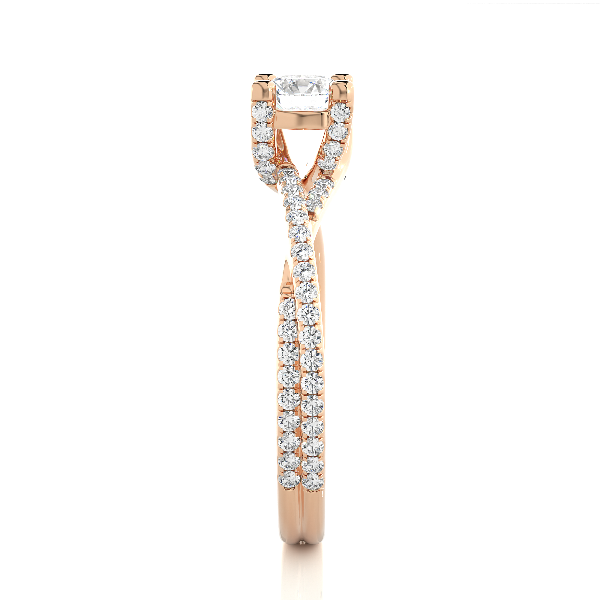 Twist Solitaire Ring - Princess 0.5ct