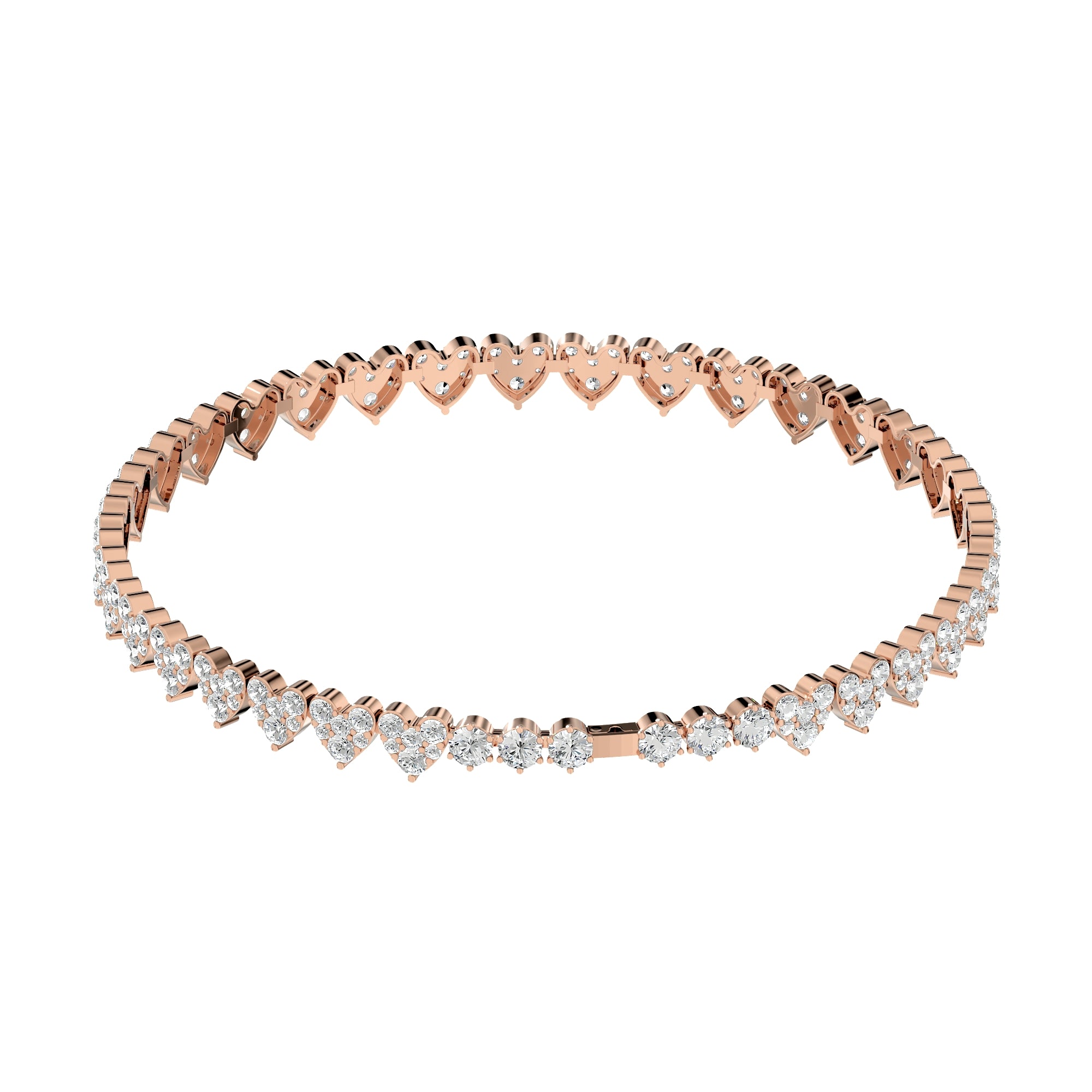 Cluster Heart Tennis Bracelet
