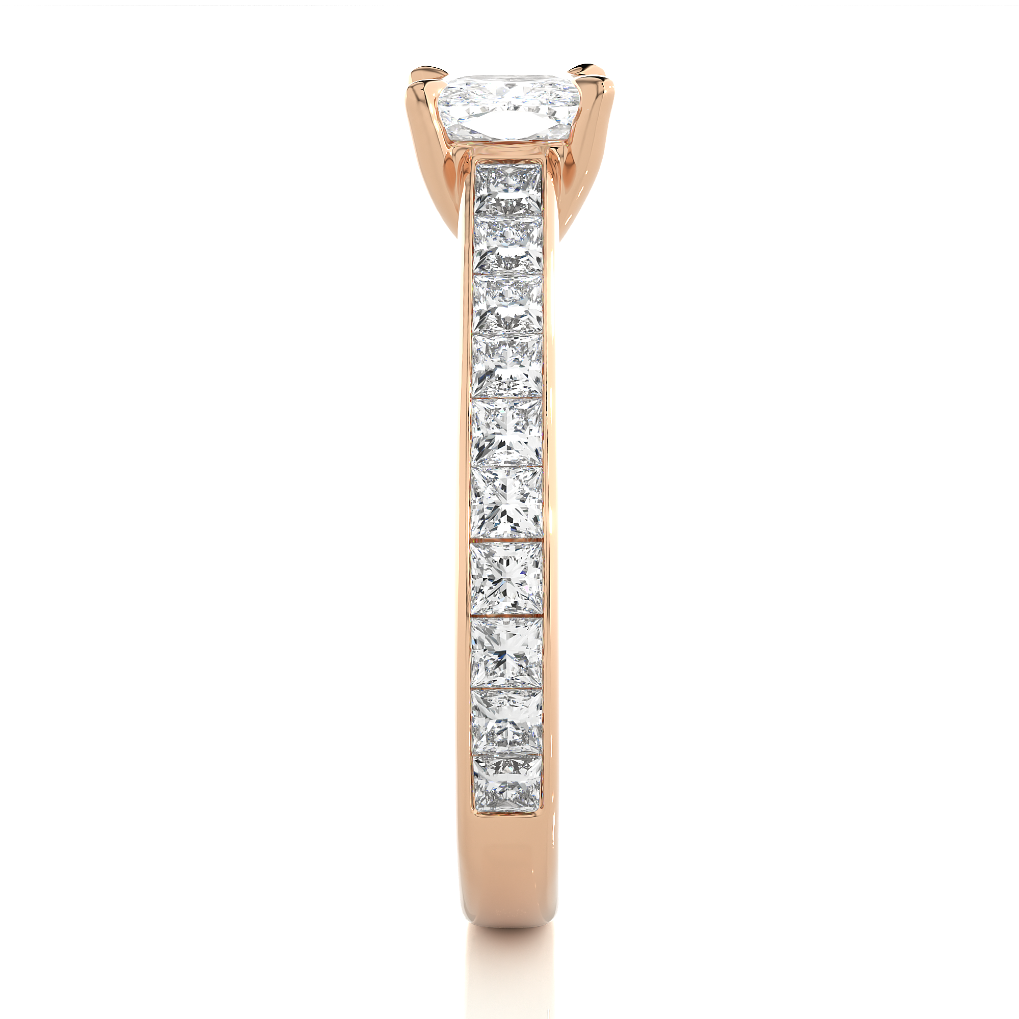 Cushion Cascade Ring - 1.1 ct cushion