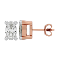 0.5 cts Oval studs - Basket Setting