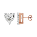 1 ct Heart studs - Basket setting