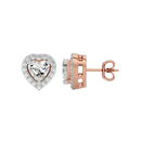0.5 ct Heart halo studs - Basket Setting