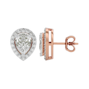 2 ct Pear halo studs - Basket setting