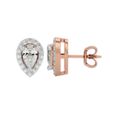 0.5 ct Pear halo studs - Basket Setting