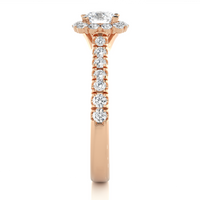 Halo Cascade Ring - 0.6 ct round