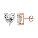 4 ct Heart studs - Basket setting