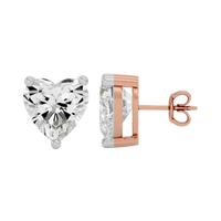 4 ct Heart studs - Basket setting