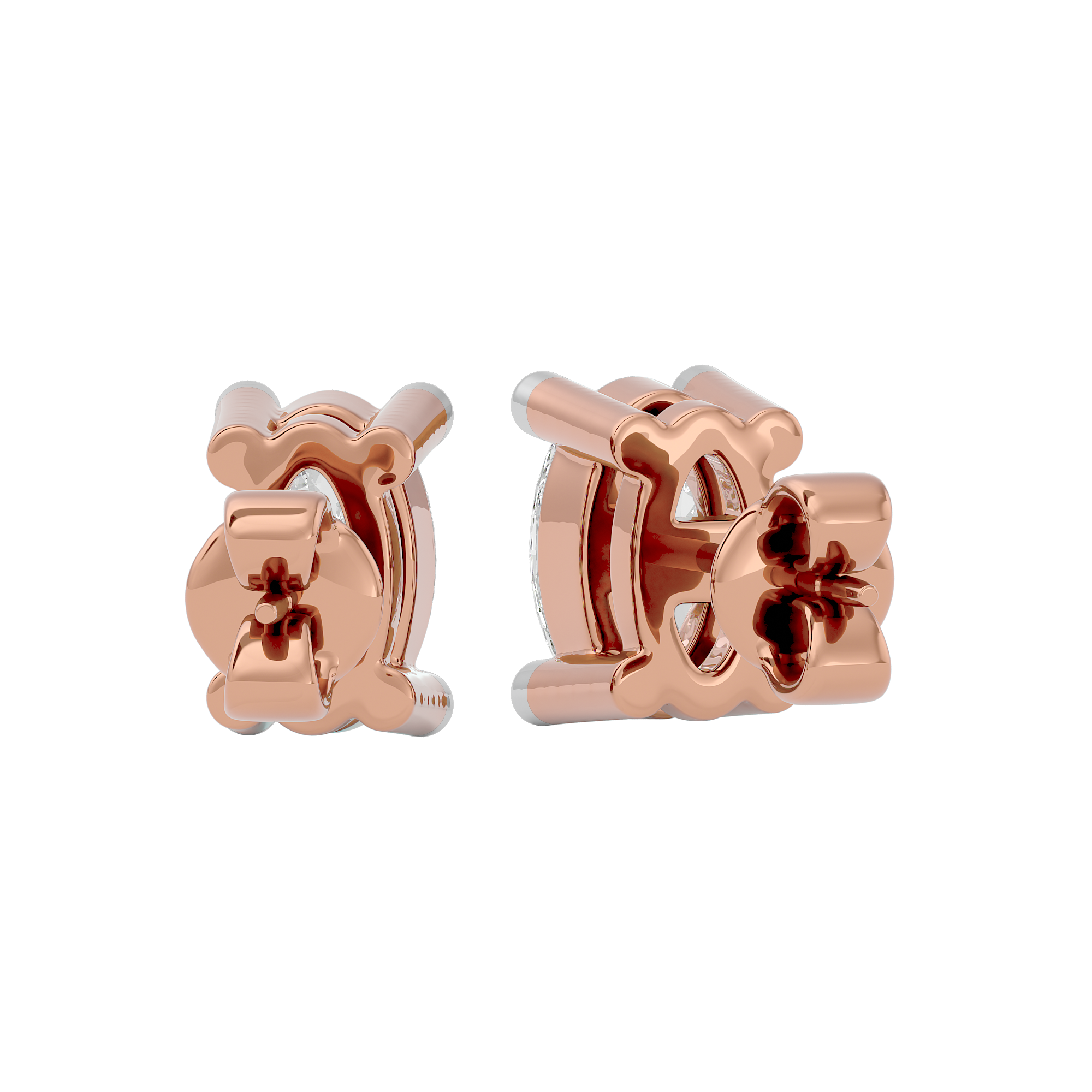 0.5 cts Oval studs - Basket Setting