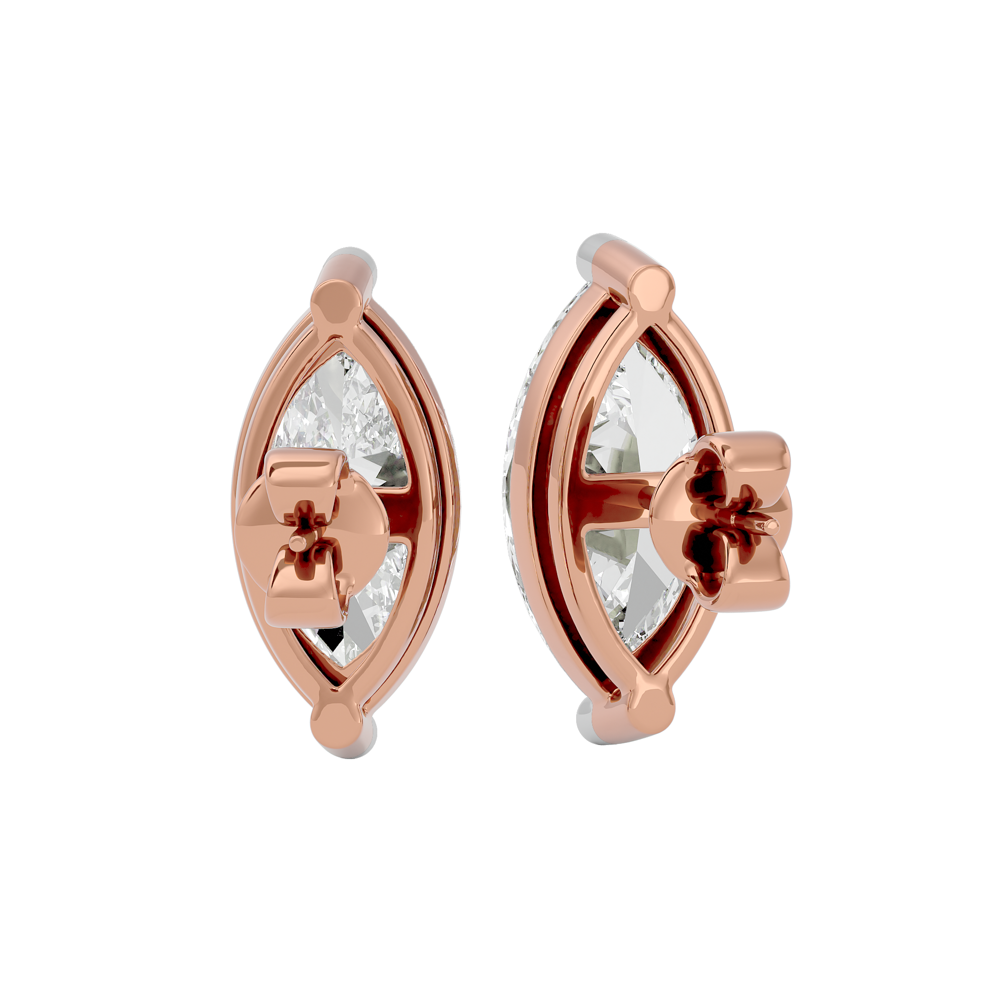 4 ct Marquise studs - Basket studs