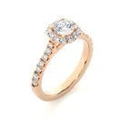 Halo Cascade Ring - 0.6 ct round