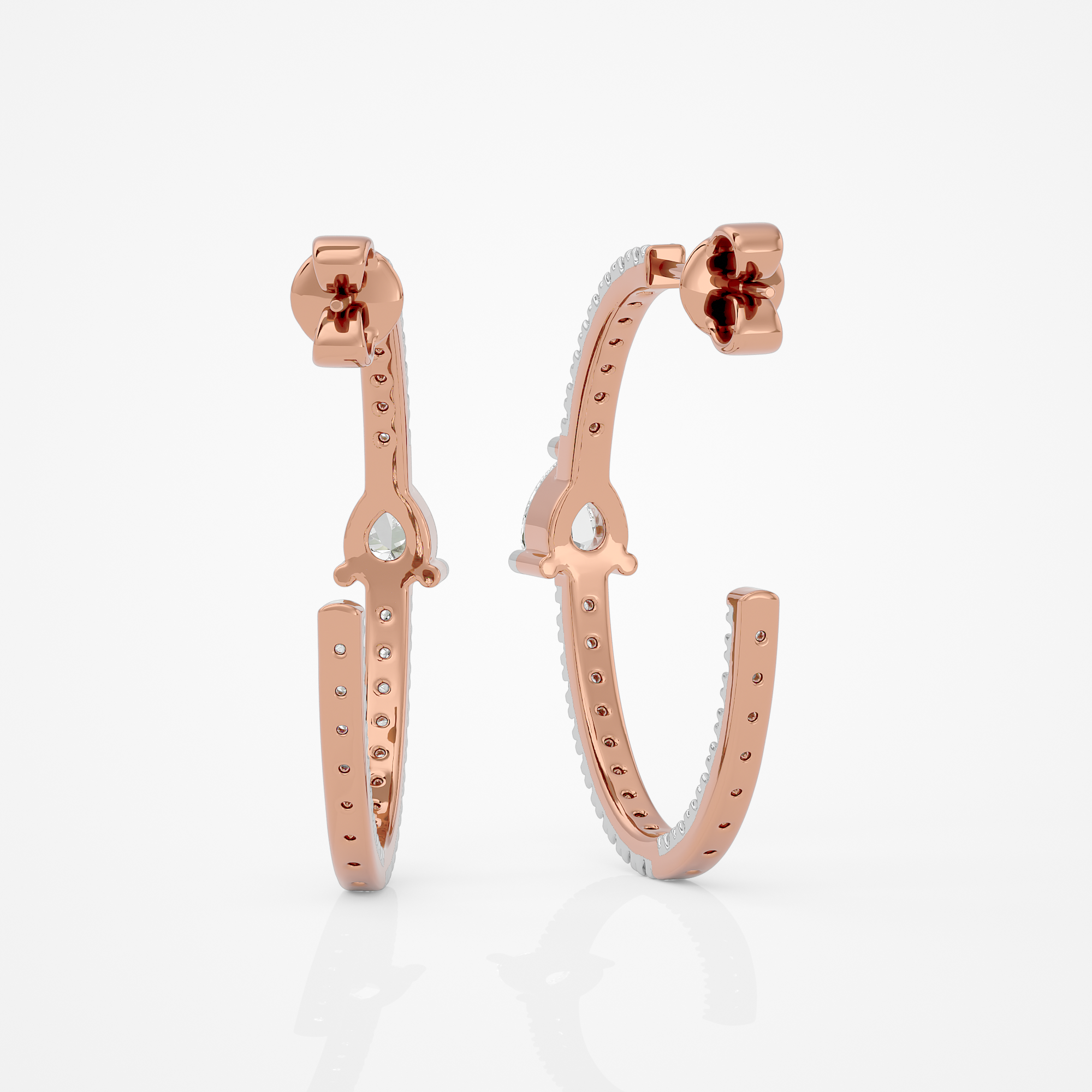 Pear Charm Hoops