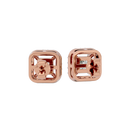 1 ct Princess studs with square halo - Basket setting