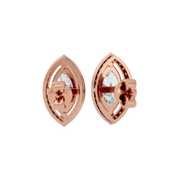 4 ct Marquise halo studs - Basket setting