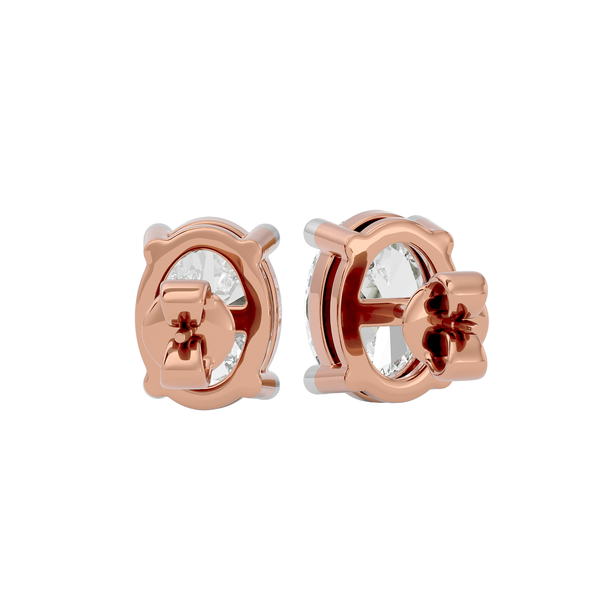 2 ct Oval studs - Basket setting