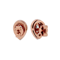 0.5 ct Pear halo studs - Basket Setting