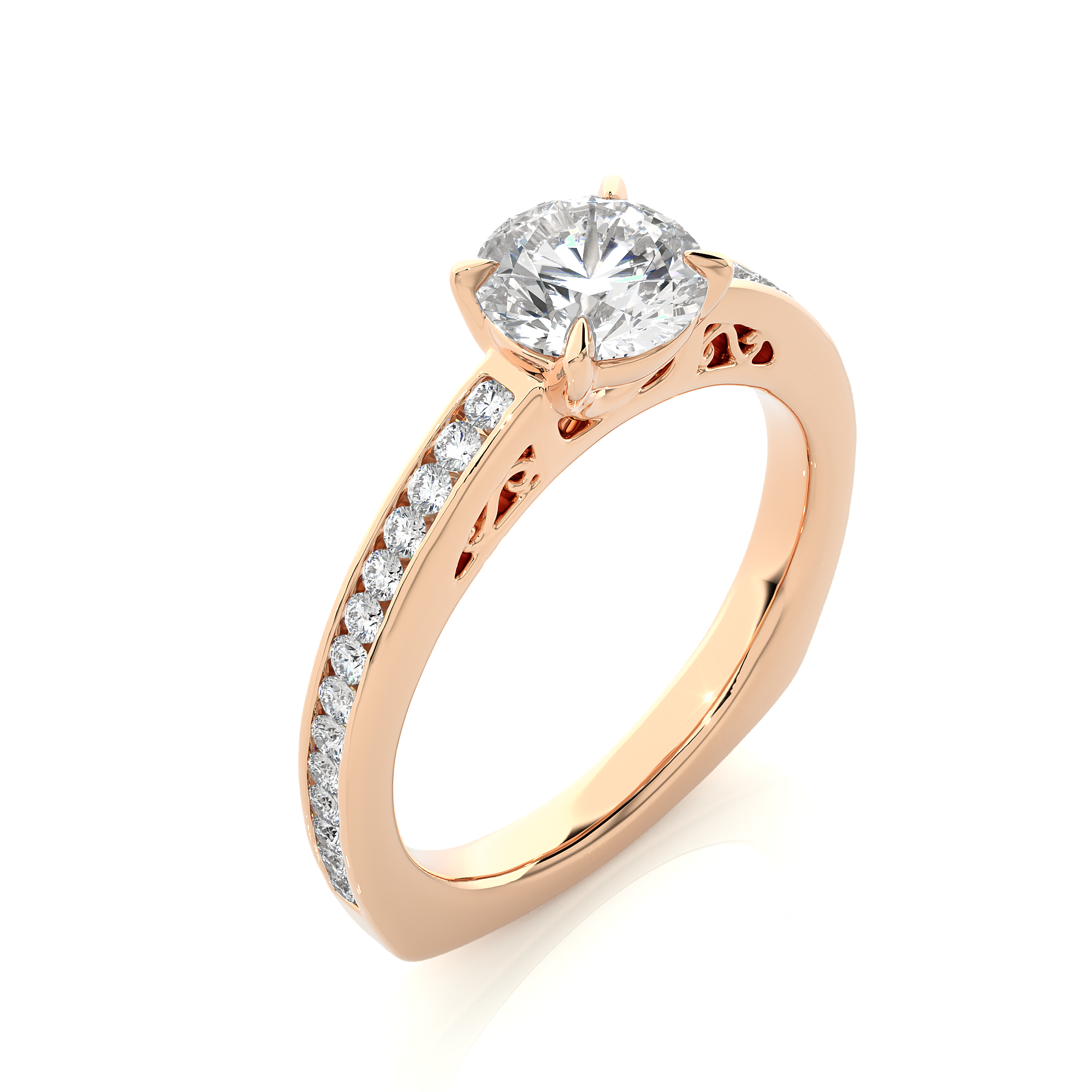 Aura Cascade Ring - 1 ct round