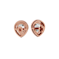 4 ct Pear halo studs - Basket setting