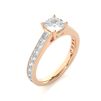 Cushion Cascade Ring - 1.1 ct cushion